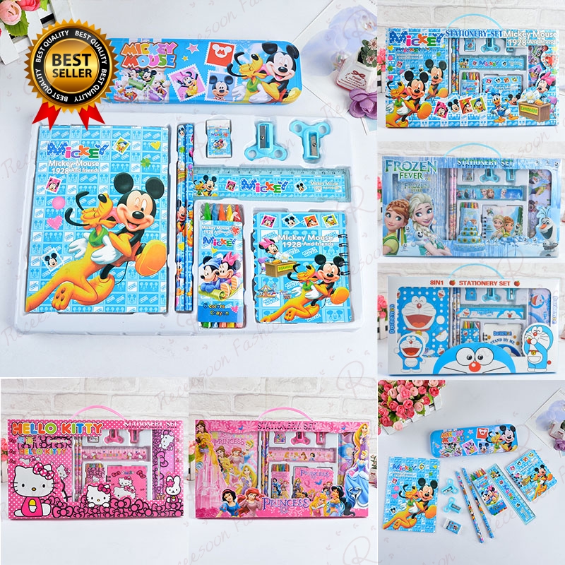 Set gồm 10 món đồ dùng học tập in hoạt hình Disney đáng yêu cho bé