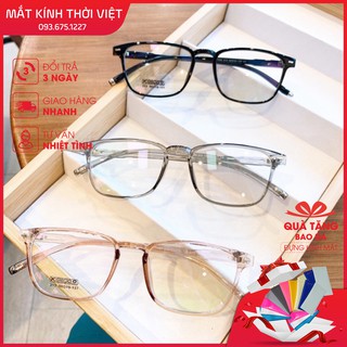Mắt kính giả cận dẻo Hàn Quốc vuông chuôi kim loại thời trang - Mắt Kính Thời Việt