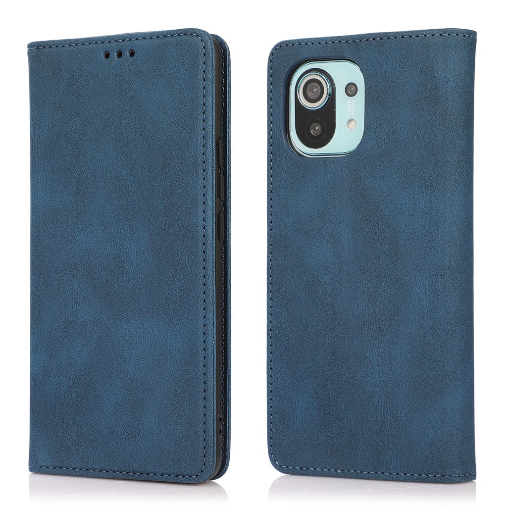Bao da điện thoại nắp lật nam châm phong cách retro cho Xiaomi Mi 11 Pro 11 Lite Poco M3 Pro Redmi Note 10 5G