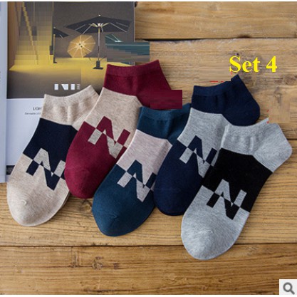 5 Combo 5 đôi tất nam cổ trung