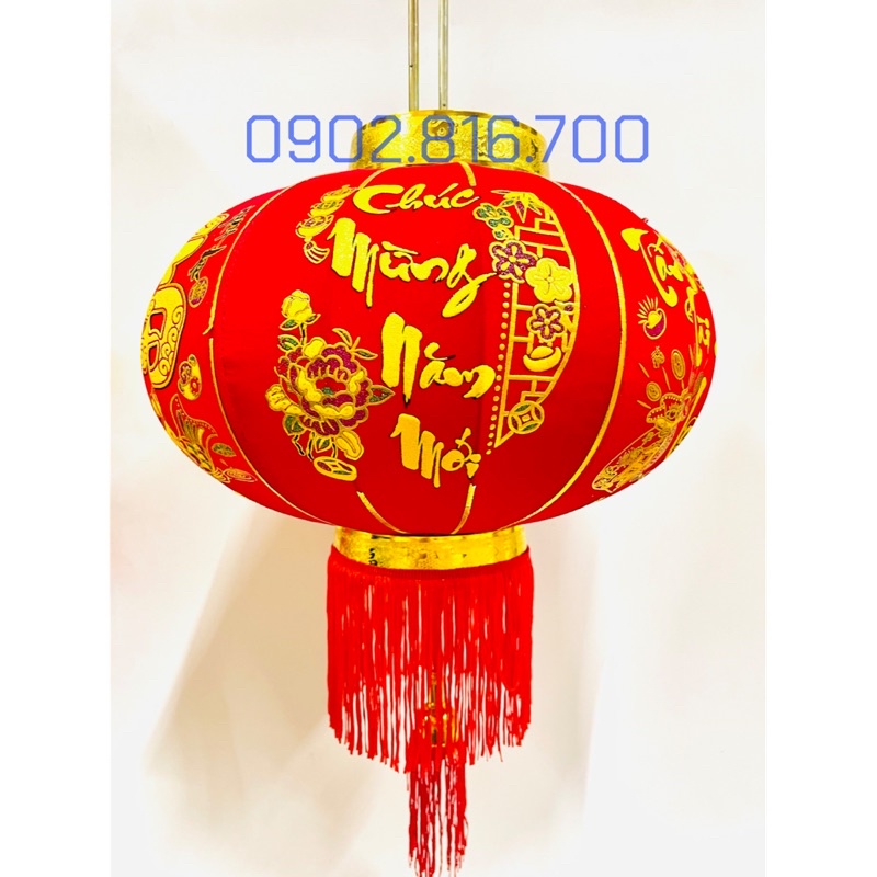 Lồng đèn nhung đỏ trang trí tết đủ size loại cao cấp