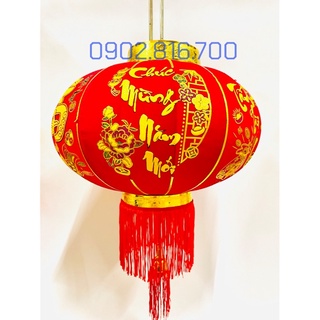 Lồng đèn chữ Việt nhung đỏ trang trí tết size lớn - nhỏ - trung loại đẹp cao cấp chữ nhũ vàng