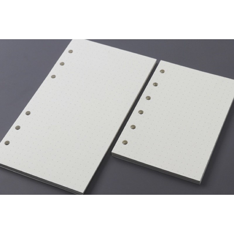 Ruột sổ 9 lỗ Basic B5 dày 100gsm - phụ kiện sổ planner, bullet journal - Ruột sổ còng dot grid line đen nâu giấy refill