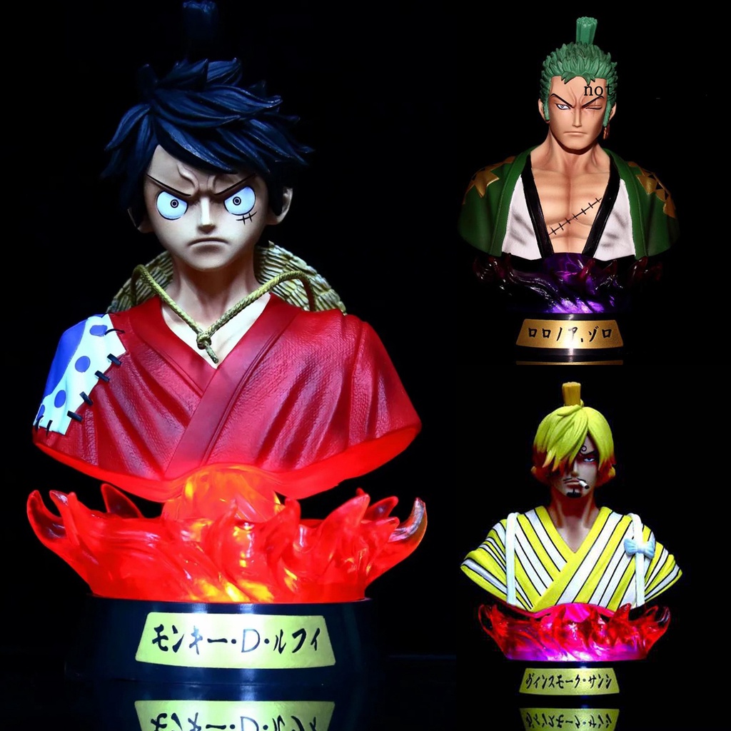 NTP Luffy Figure Anime One Piece Action Luminescent PVC Roronoa Zoro Sanji Model Toy for Gift