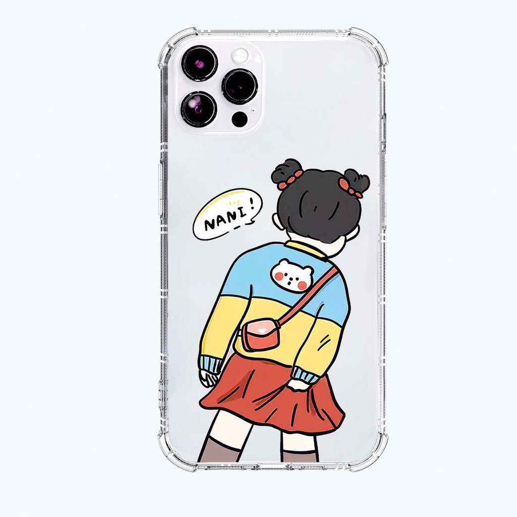 Ốp lưng iphone trong suốt cạnh vuông đôi Nani what cho iphone 14 13 pro max 11 12 pro max mini x xr xs max 6 s 7 8 plus