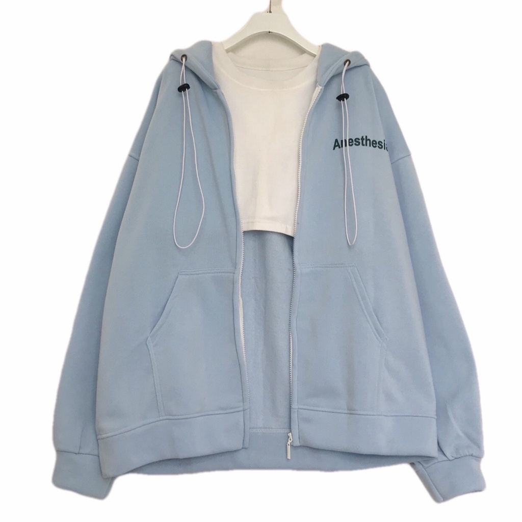 Áo KHOÁC Hoodie AN BIỂN NHẠT ANESTHESIA Ulzzang Unisex (Dây kéo TRẮNG) 1hitshop