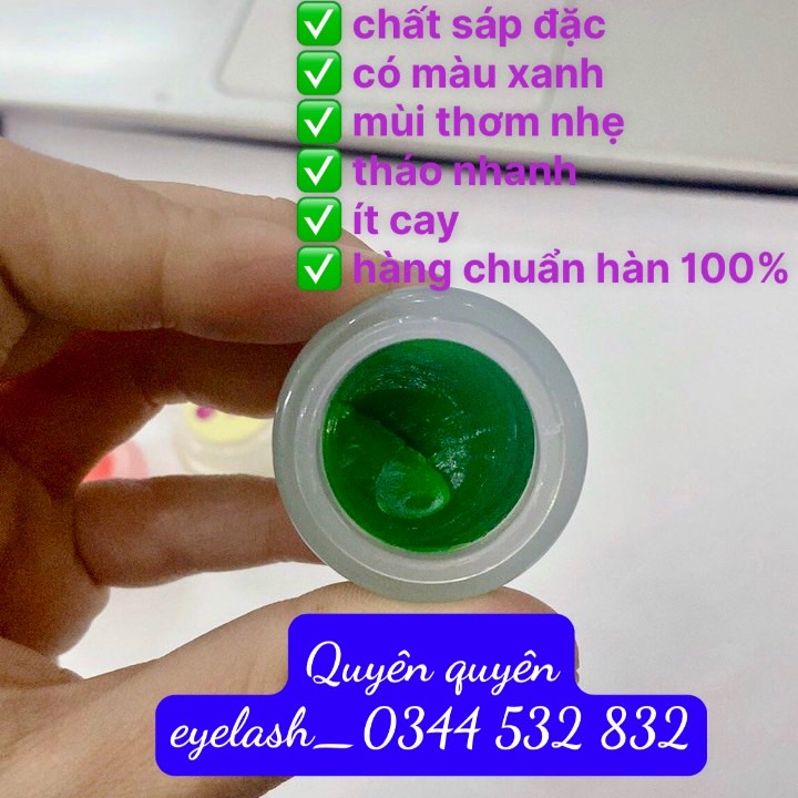 Sáp tháo mi hàn quốc Vàng - xanh- Hồng_dụng cụ nối mi_Quyên Quyên