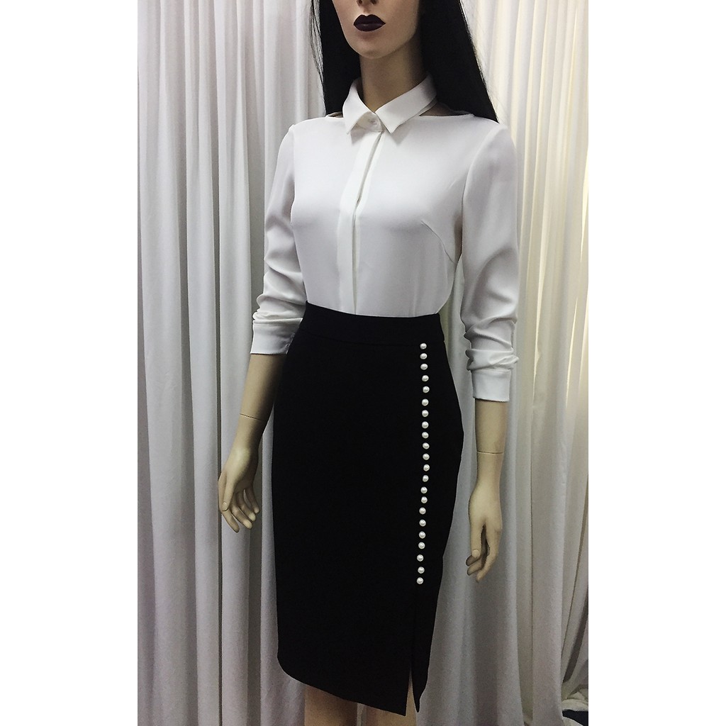 Chân Váy Bút Chì Đen 💖Freeship💖 Chân Váy Xẻ Trước Vải Co Giãn  Mango | BigBuy360 - bigbuy360.vn