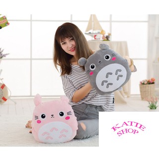 Gối mền văn phòng hình TOTORO HOA siêu dễ thương, nỉ nhung cực mịn