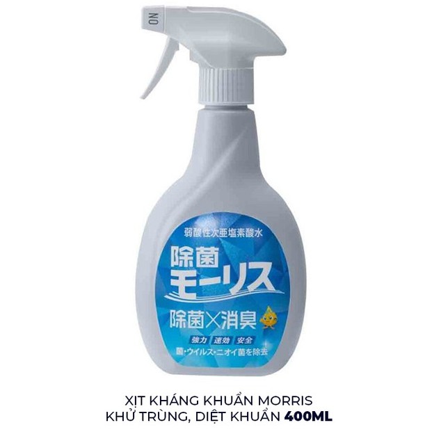 Xịt Kháng Khuẩn Morris Khử Trùng, Diệt Khuẩn Không Khí và Toàn Thân 400ml Dùng Được Cho Cả Người Lớn, Trẻ Em