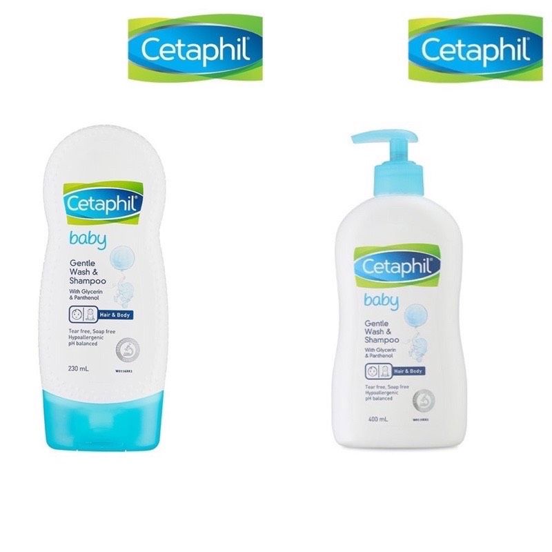 Sữa tắm gội toàn thân 2in1 Cetaphil Baby Wash &amp; Shampoo, Úc (230ml/400ml) cho trẻ từ sơ sinh đến dưới 6 tuổi