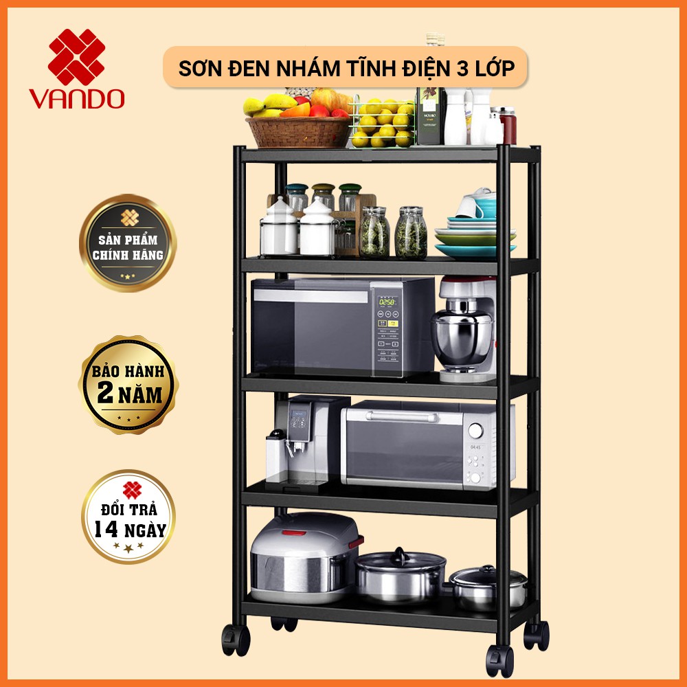 Kệ lò vi sóng 3,4,5 tầng Sơn Đen Đa Năng 2020 Kệ Inox nhà bếp, Giá Tủ để đồ thông minh