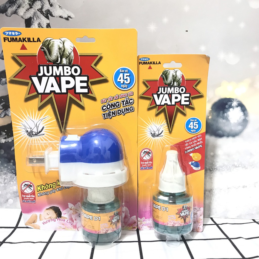 Máy xông Tinh dầu đuổi muỗi Jumbo Vape công nghệ Nhật Bản