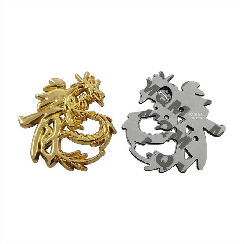 1 Miếng dán trang trí xe hơi hình rồng Trung Hoa bằng kim loại