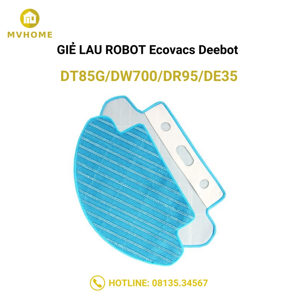 Giẻ lau, khăn lau thay thế Robot hút bụi, lau nhà Ecovacs Deebot DT85G, DW700, DR95, DE35