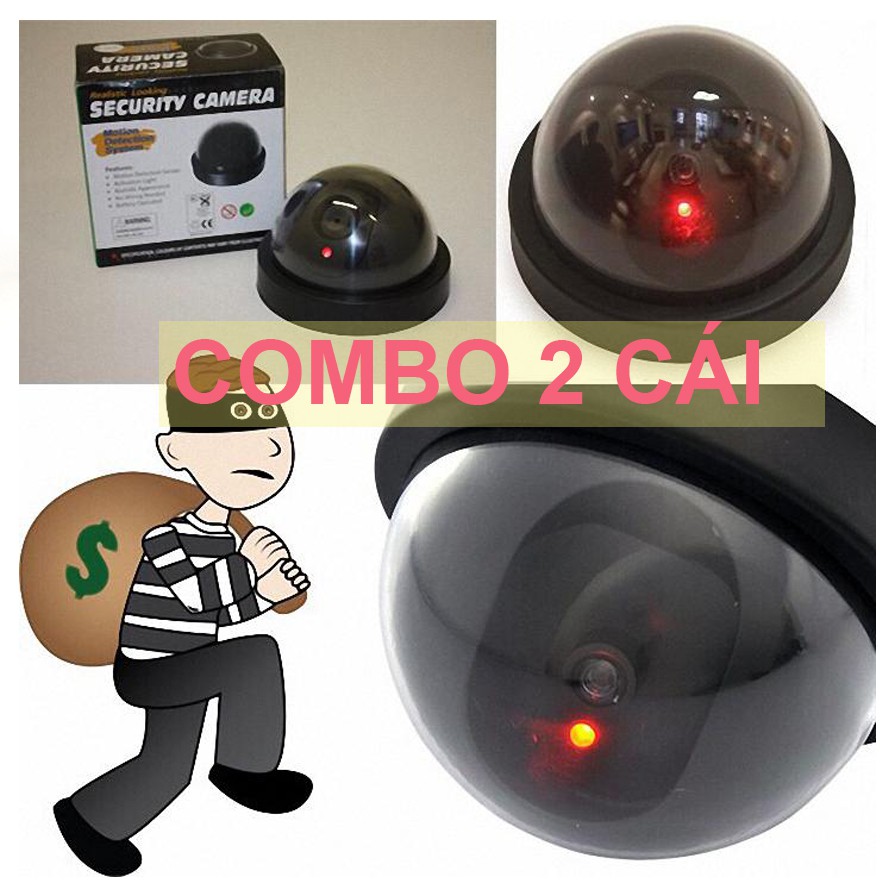 COMBO 2 Mô hình Camera dọa trộm (tròn) có đèn y như thật, mã SP: 2B531