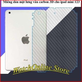 Miếng dán mặt lưng vân Carbon 3D cho iPad Mini 1 Mini 2 Mini 3 Mini 4 Mini 5 Mini 6