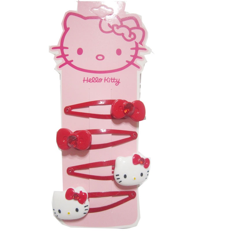 Set 4 kẹp tóc XIAODUOJIAJU hình mèo kitty dễ thương cho bé gái