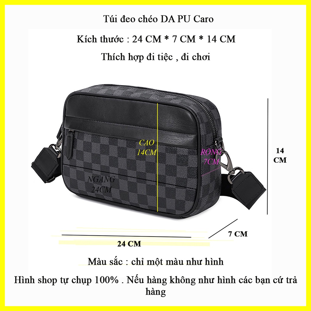 Túi đeo chéo rẻ , đẹp da Pu thích hợp cho nam và nữ phong cách Hàn Quốc-CARO