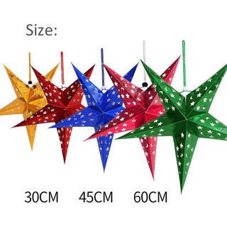 Phụ kiện ngôi sao giấy ánh tia Laser 3D lấp lánh xinh xắn cho trang trí