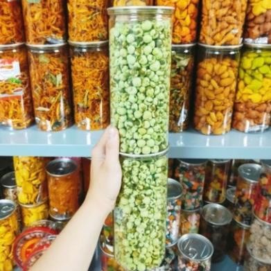 (SALE GIA GOC) Đậu Hà Lan vị wasabi lon 450g, cay nồng, đậm vị, thơm ngon