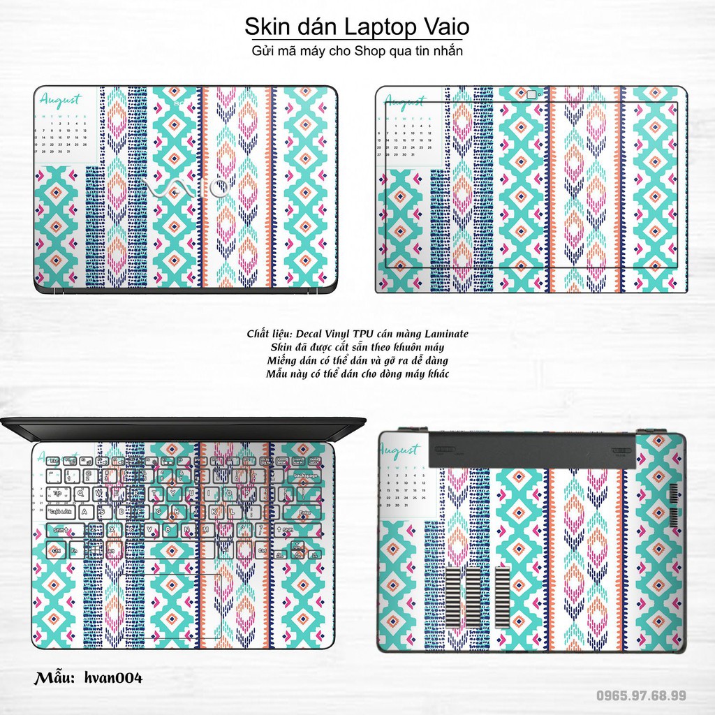 Skin dán Laptop Sony Vaio in hình Hoa văn (inbox mã máy cho Shop)