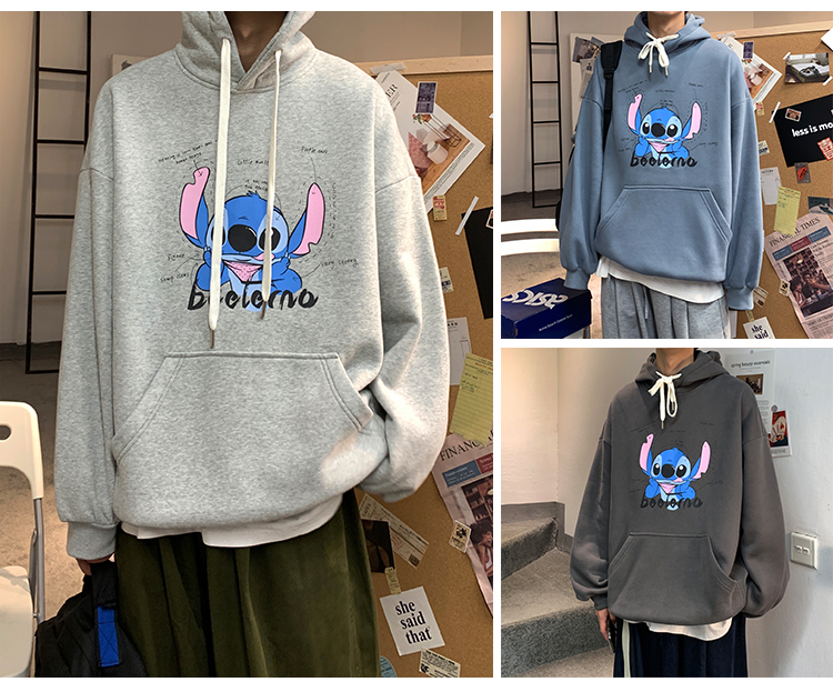 Áo Hoodie Dáng Rộng In Họa Tiết Hoạt Hình Thời Trang Cho Cặp Đôi | BigBuy360 - bigbuy360.vn