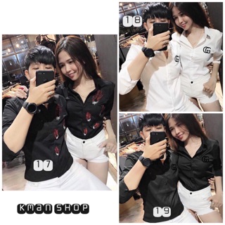 Siêu hot-Combo 2 áo sơ mi nam nữ chất vải lụa mềm mịn