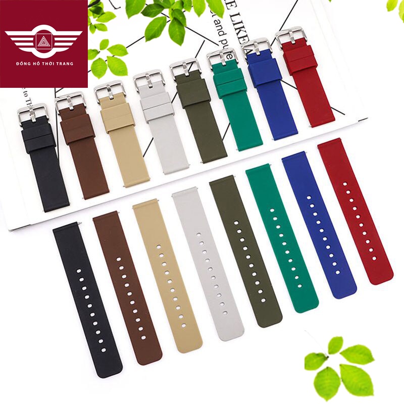 Dây đồng hồ cao su chốt thông minh size 20 và 22 cho đồng hồ thông minh và truyền thống - CT03