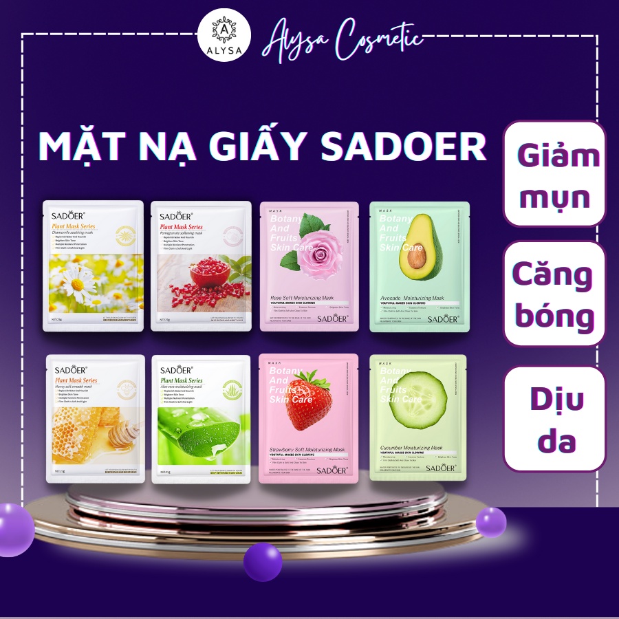 [MN 002] Mặt nạ giấy SADOER dưỡng ẩm da, phục hồi, tái tạo giúp da căng bóng, mask cấp ẩm, mặt nạ trắng da, dịu da | WebRaoVat - webraovat.net.vn