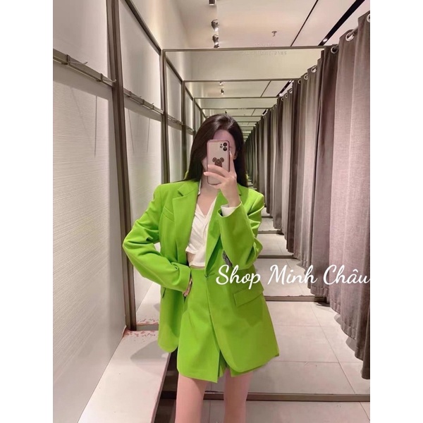 (Order) Áo khoác brazer xanh bơ Zaaarrra