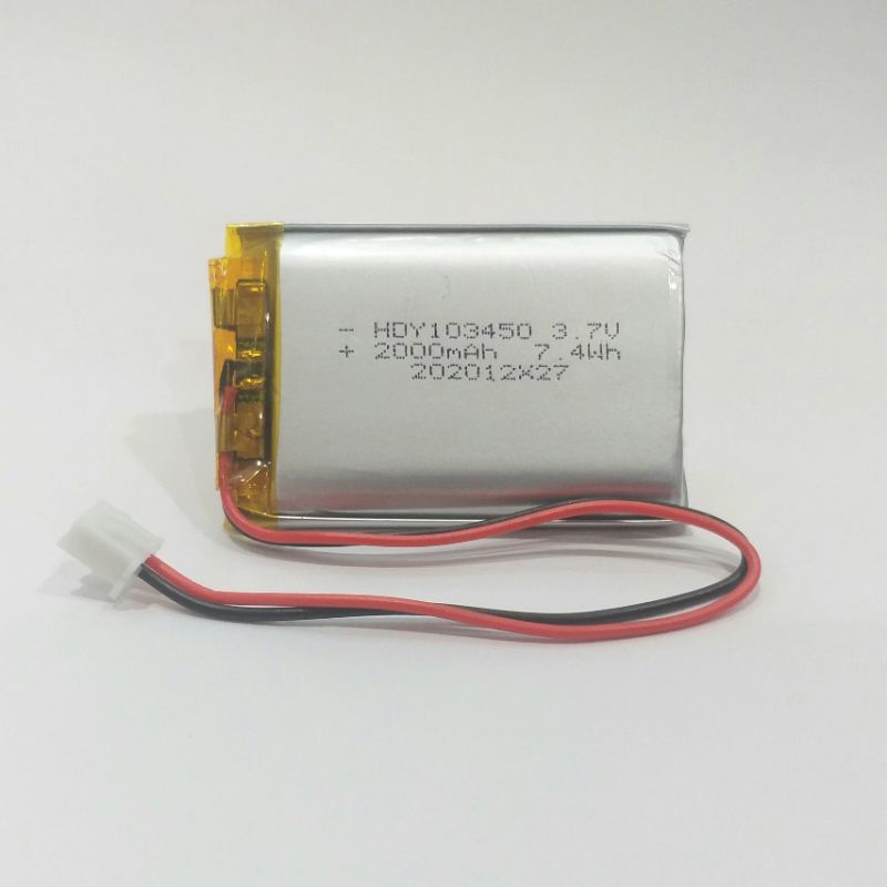 Pin sạc Lithium 3.7V 2000mah 7.4Wh có đầu jack cắm