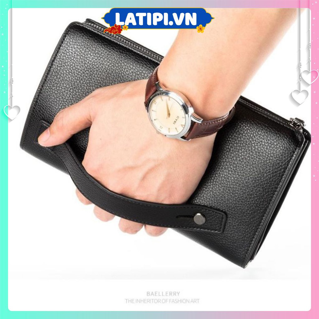 💖Ví Cầm Tay Clutch Nam Nữ💖 Ví Dự Tiệc Bóp Da Đẹp Quai Xỏ Tay Cao Cấp Chính Hãng BAELLERRY CL124 | BigBuy360 - bigbuy360.vn