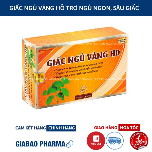 Viên uống GIẤC NGỦ VÀNG HD hỗ trợ thần kinh, giúp ngủ ngon