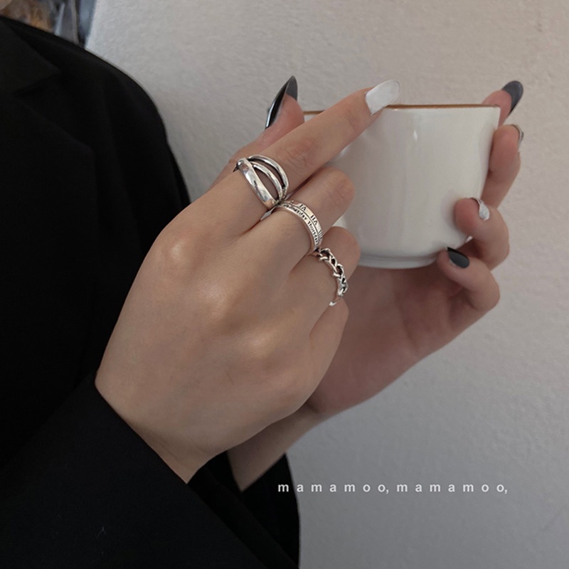 Set nhẫn đeo tay ba món phong cách cổ điển thời trang 19a1027