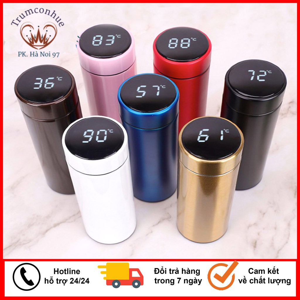 🎁BH 1 Năm🎁 Bình Giữ Nhiệt INox Cao Cấp, Loại Bình Đựng Nước 500ml Giữ Nóng, Giữ Lạnh 10 Giờ, Đồng Hồ Theo Dõi Nhiệt Độ
