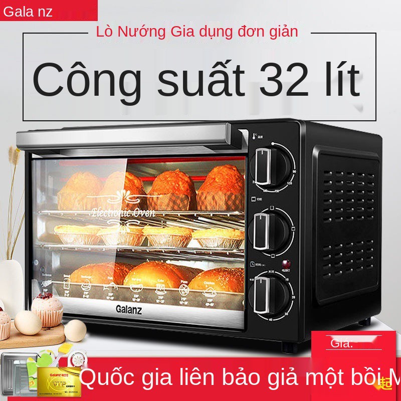 Lò nướng điện Ganz tại nhà 32 lít làm bánh tart tự động đa năng loại nhỏ, lò nướng lớn k10