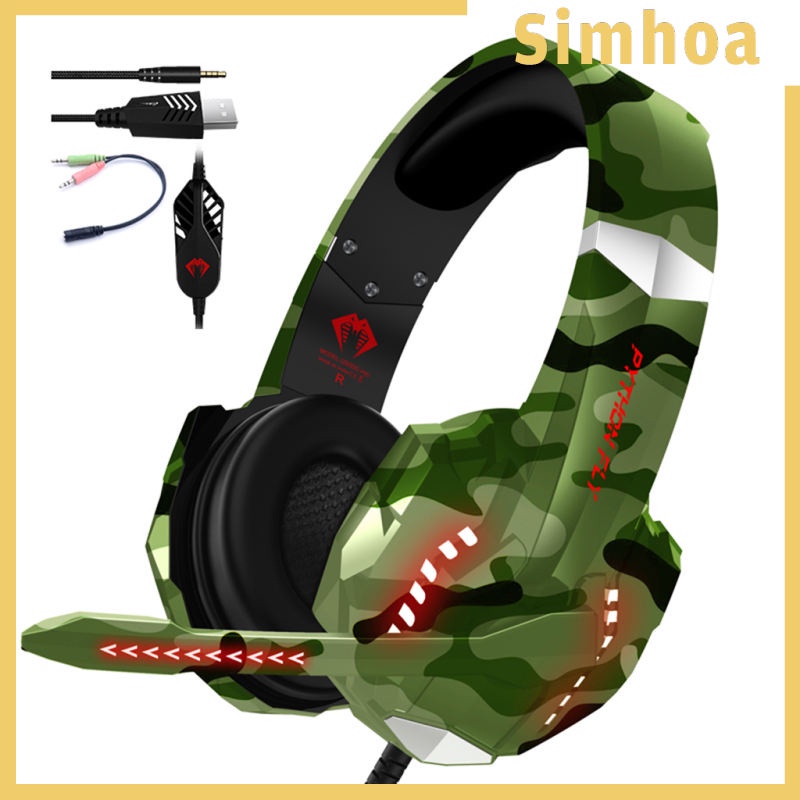 Tai Nghe Chụp Tai Có Micro Họa Tiết Rằn Ri Chơi Game Cho PC/Laptop