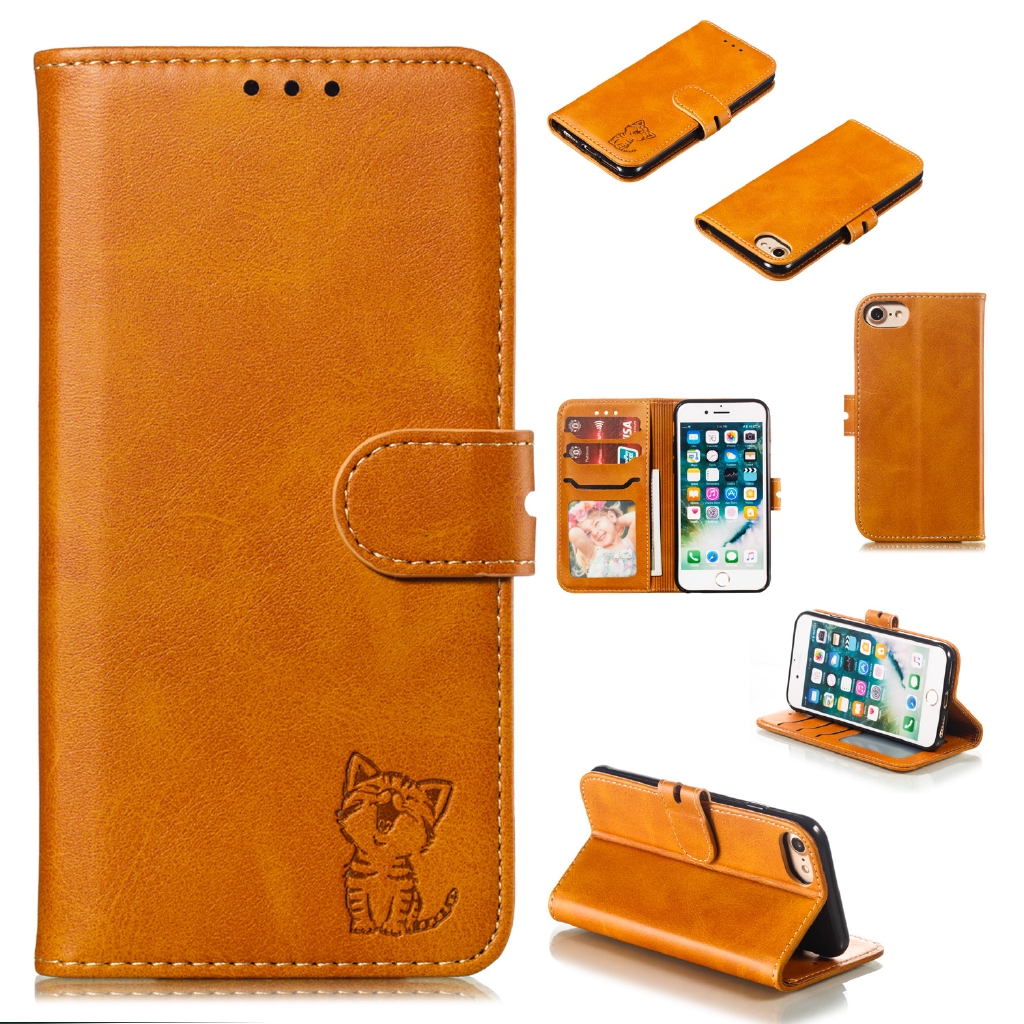 Bao da điện thoại PU nắp lật cao cấp cho iPhone 6 6s 7 8 Plus X XR XS Max | BigBuy360 - bigbuy360.vn