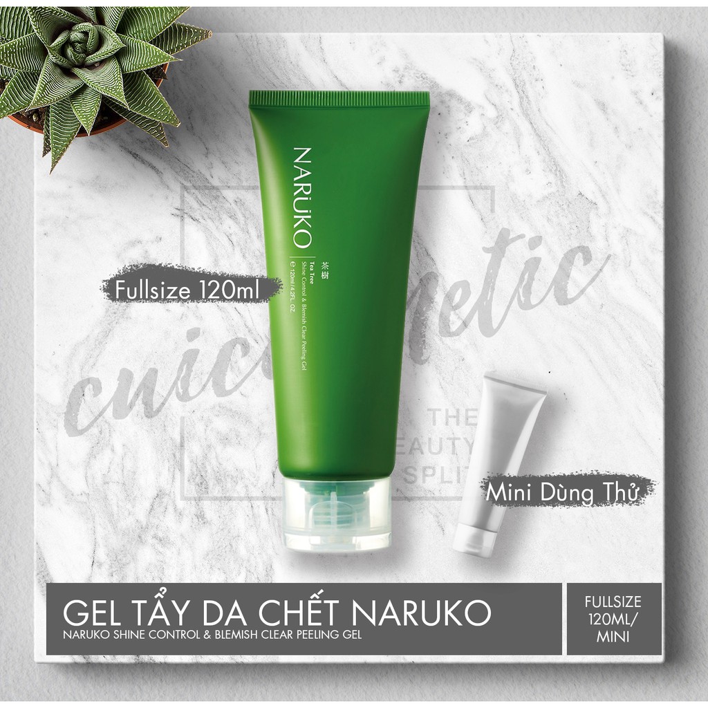 Gel tẩy tế bào chết Naruko trà tràm Tea Tree Shine Control and Blemish Clear Peeling Gel 120ml (Bản Đài)