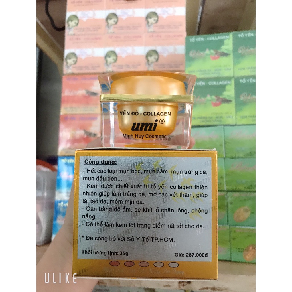 kem umi yến đỏ mụn-thâm-trắng da 25g [ chuẩn hàng 100%] ( giá in trên hủ lên 319k)