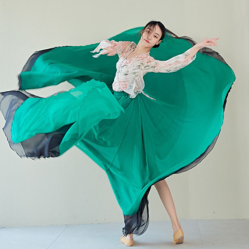 [M &amp; E] Đầm Chiffon Dáng Dài Khiêu Vũ Latin Cổ Điển Phong Cách Mới 2021 Dành Cho Bạn Nữ