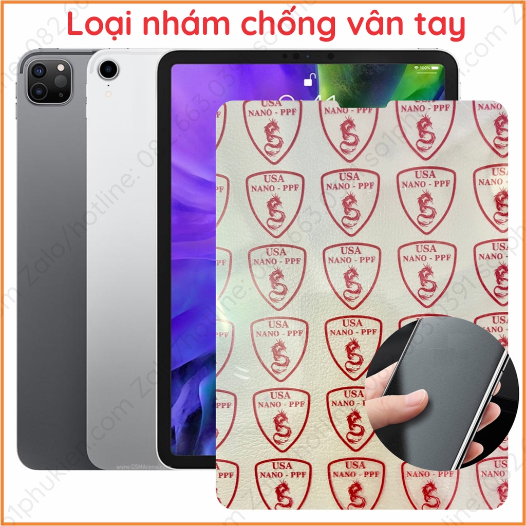 Kính cường lực ipad pro 2018 2020 2021  và dán cường lực dẻo nano, trong, nhám chống vân tay