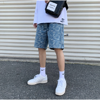 Quần ngắn dáng rộng họa tiết in phong cách retro 2020