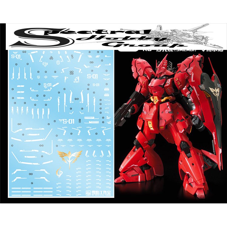 Decal nước dán mô hình MG RG HG Sazabi các loại - Water sticker