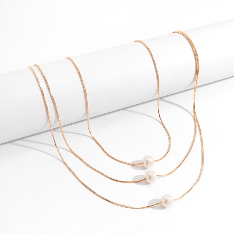 Vòng cổ nhiều lớp RINHOO FRIENDSHIP mạ vàng 18K phối ngọc trai thời trang phong cách