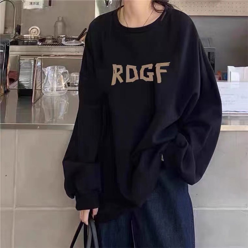 ZHELIHANGFEI Áo Sweater Tay Dài Cổ Tròn Dáng Rộng Phong Cách Preppy