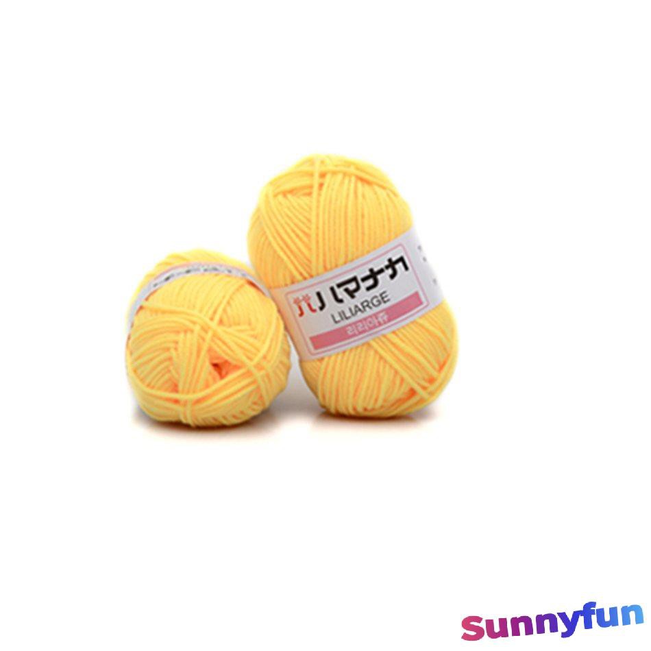Set 4 Cuộn Len Chuyên Dụng Cho Đan Móc Cuộn len sợi cotton dày dặn đan móc búp bê DIY tiện lợi