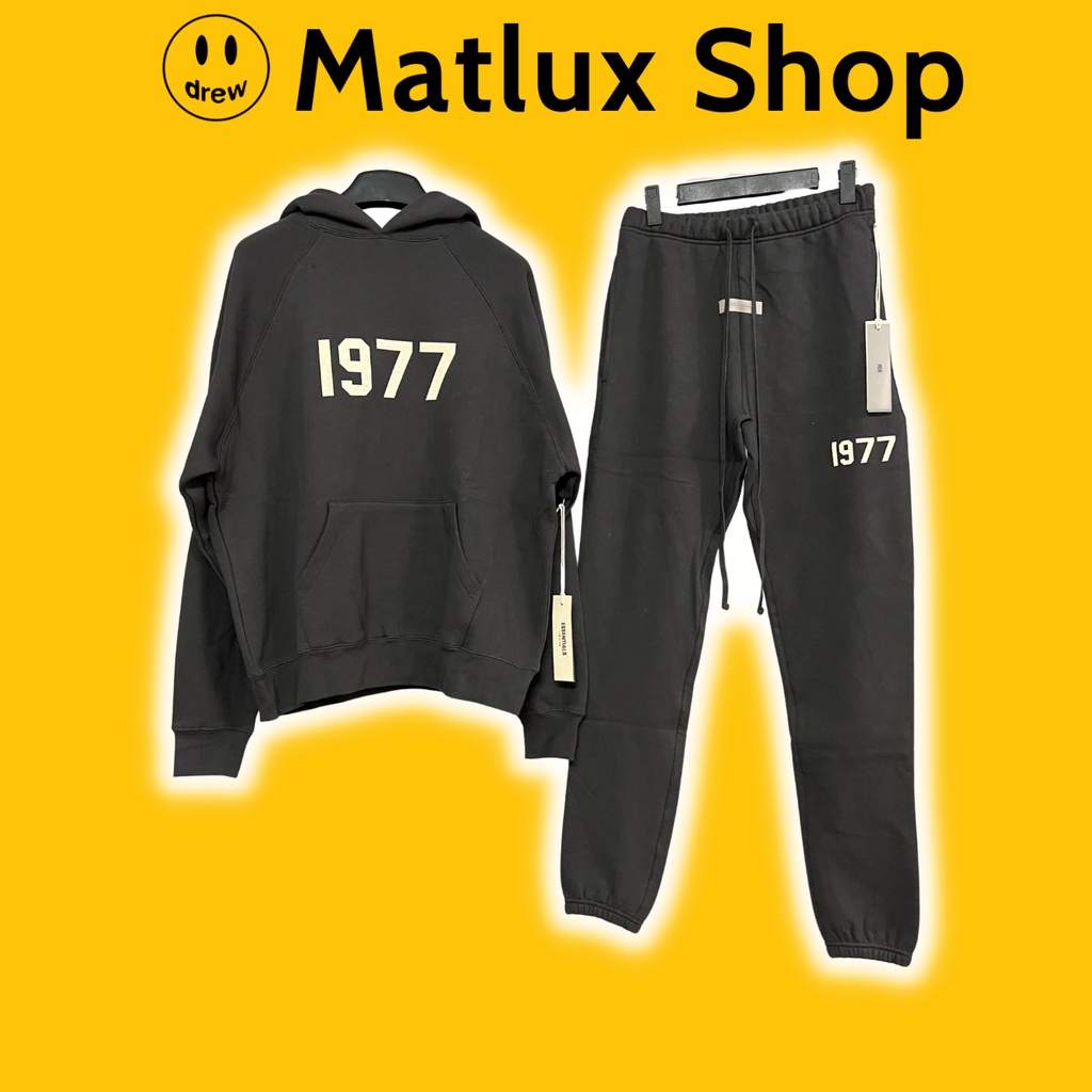 Set đồ nỉ FEAR OF GOD ESSENTIALS SS22 1977 chất liệu nỉ bông cao cấp, Bộ đồ nỉ 1977 in nhung form rộng