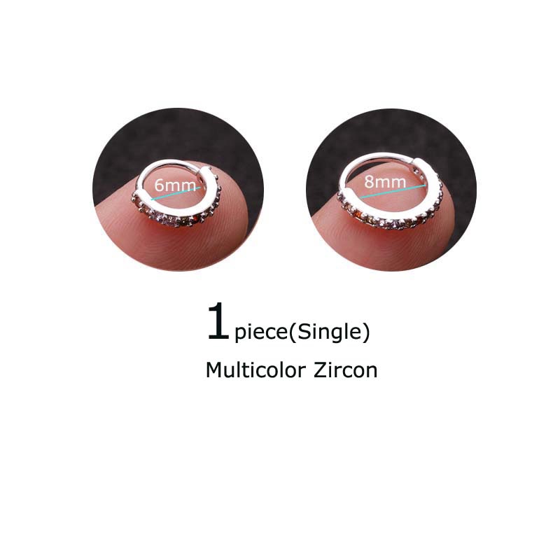 Khuyên xỏ cơ thể 20g 6-10mm nhiều màu sắc thời trang